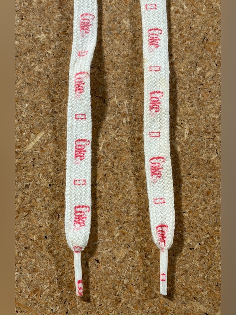 Vintage 1980's Coke Shoe Laces Pair White and Red